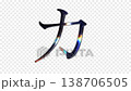 光が虹色に反射するガラス風のカタカナ「カ」、アルファチャンネル、ループ、セリフ体 138706505