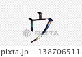 光が虹色に反射するガラス風のカタカナ「ゥ」、アルファチャンネル、ループ、セリフ体 138706511