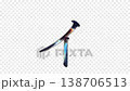光が虹色に反射するガラス風のカタカナ「ィ」、アルファチャンネル、ループ、セリフ体 138706513