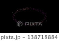 A black background with faint, colorful particles that quickly draw ellipses and the sparkle of stars. 138718884