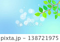 A sparkling early summer image animation featuring swaying tree branches, a blue sky, and glittering leaves. 138721975
