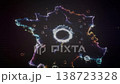 Glowing Particle Map Outline of France with Central Ring 138723328