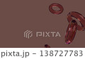 在 3DCG 中，一圈淡淡的紅色環狀顆粒，類似紅血球，持續流動。 138727783