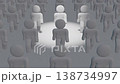 A group of expressionless, marching icon figures (3D animation) 138734997