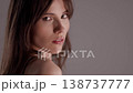 Beauty And Self-Esteem Concept Portrait Of A Young Woman With Long Brown Hair Looking At Camera In 138737777