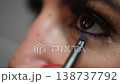 Beauty and Self-Care Concept Close-Up of Woman Applying Eyeliner with brush for Makeup Tutorial Slow 138737792
