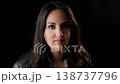 Empowerment And Confidence Concept Portrait Of A Young Woman In Leather Jacket Looking At Camera On 138737796