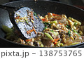 Thai Pad See Ew Stir-fried Flat Rice Noodles with Marinated Pork and Dark Soy Sauce on Home Stove 138753765