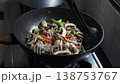 Thai Pad See Ew Stir-fried Flat Rice Noodles with Marinated Pork and Dark Soy Sauce on Home Stove 138753767