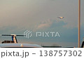 Airplane in landing approach; airport image 138757302