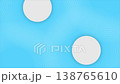 Blue abstract minimal motion background with white paper circles and linear rings 138765610