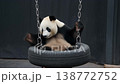 大熊貓在輪胎鞦韆上玩耍的4K慢動作影片。 138772752