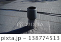 Compact well-built chimney on rooftop of residential house 138774513