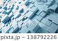 Abstract background of three-dimensional blue blocks; digital data and DX image; copy space. 138792226