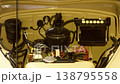 engine under the hood of a vintage car 138795558
