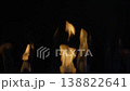 Close-Up of Gas Burner Flames on Black Background Under Cauldron for Pilaf 138822641