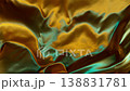 Super Slow Motion of Waving Golden Satin Cloth. Filmed on High Speed Cinema Camera, 1000 fps 138831781