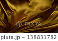 Super Slow Motion of Waving Golden Satin Cloth. Filmed on High Speed Cinema Camera, 1000 fps 138831782