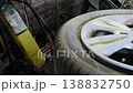Car Wheel and Tire on Automotive Repair Equipment 138832750