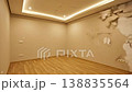Time lapse shows a room renovation from peeling walls and a cracked ceiling  138835564