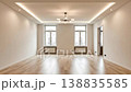Time lapse shows a room renovation from peeling walls and a cracked ceiling  138835585