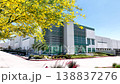 Pull Back Reverse Shot from Modern Industrial Commercial Warehouse Exterior. 138837276