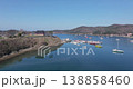 High Angle View of Coastal Village and Moored Fishing Boats at Ocheon Port 138858460