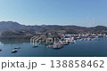High Angle View of Coastal Village and Moored Fishing Boats at Ocheon Port 138858462