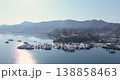 High Angle View of Coastal Village and Moored Fishing Boats at Ocheon Port 138858463
