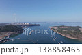 High Angle View of Coastal Village and Moored Fishing Boats at Ocheon Port 138858465