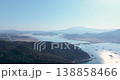 High Angle View of Coastal Village and Moored Fishing Boats at Ocheon Port 138858466
