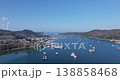 High Angle View of Coastal Village and Moored Fishing Boats at Ocheon Port 138858468