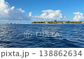 View from moving boat over ocean near Maldives island 138862634