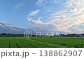 A time-lapse of clouds. A beautiful rural landscape on a summer evening. 138862907