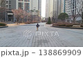 Modern high rise apartment buildings and landscaped courtyard at sunset in Seoul Korea 138869909