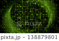 Green smooth circles with sparkling squares halftone abstract technology motion background 138879801
