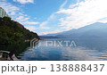 Sun Moon Lake Scenic View with Mountain Silhouette and Blue Sky in Taiwan 138888437