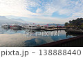 Sun Moon Lake Pier with Boats and Mountain Reflection at Sunrise in Taiwan 138888440