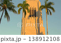 Historic church facade in West Palm Beach Florida with palm trees 138912108