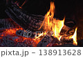 Nighttime Campfire With Glowing Embers. Warm Campfire Illuminating Surrounding Logs And Smoky Atmosphere 138913628
