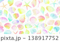 An animation featuring watercolor pastel-colored seashell patterns flowing upwards. A lovely summer background video. 138917752