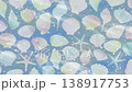A watercolor loop animation of a deep blue sea and glowing seashells. A fantastical image of the ocean at night. 138917753