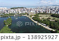 Drone footage of the cityscape from Ohori Park in Fukuoka Prefecture. 138925927