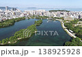 Drone footage of the cityscape from Ohori Park in Fukuoka Prefecture. 138925928