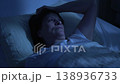 Elderly woman with insomnia facing some problems 138936733