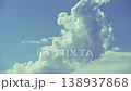 Cumulus clouds moves in the blue sky. The background of light and heavy calm clouds changes shape in cloudy space. 138937868
