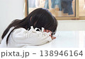 Girl sleeping on the table with her arms as a pillow (5 years old, Japanese, long hair) 138946164