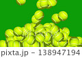 Falling tennis balls motion graphics with green screen background 138947194