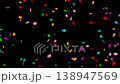 Falling colorful petals motion graphics with plain black background 138947569
