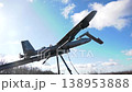 Medium-range strike drone before launching in the field. 138953888